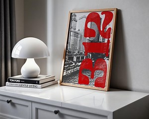 Custom Area Code Print, Red Text Urban Wall Art (digital Download) - Etsy