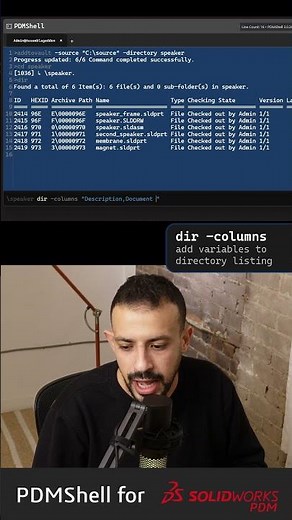 SOLIDWORKS PDM PDMShell DIR Command: List Variables for Files in a Directory