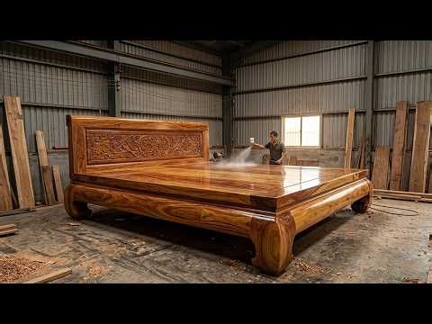 The process of making a wooden bed, from simple to finished | Warm Glimmer