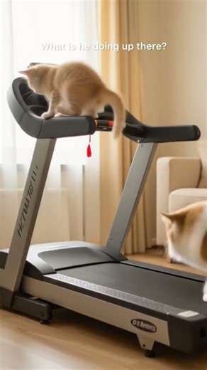 POV: The Tiny Cat Found the Speed Button 😂 #funnycat #kitten #treadmill