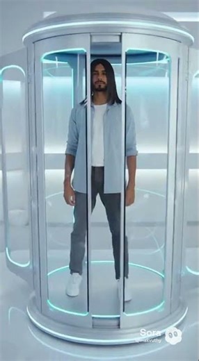 Curly Hair young man use Auto Clinic Pod Robot #newcreation #shrots