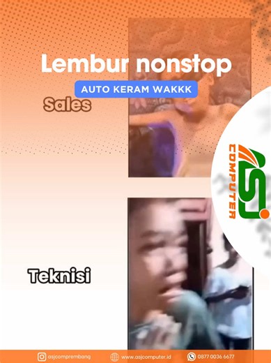 Auto lembur ini mah 😎😎 ASJ Computer Spesialis Service Laptop & Komputer – Cepat, Rapi, Bergaransi Melayani: * Service Laptop & PC * Upgrade RAM / SSD * Install Ulang & Cleaning * Penjualan Aksesoris & Komponen IT Semua layanan & produk bergaransi resmi Kami utamakan kualitas, kejujuran, dan hasil yang rapi. 📍 Jalan Raya Pantura Rembang–Lasem, Tireman, Kab. Rembang 📞 0877 0036 6677 (Admin Rembang) 📲 Chat kami via WhatsApp kapan pun! #ASJComputer #jateng #rembang #laptop #xybca