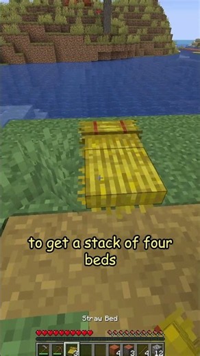 straw beds from hay bales in Minecraft tutorial