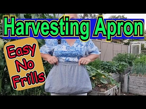 How to sew an easy No Frills Harvesting Apron. One fabric piece, quick and simple beginner project