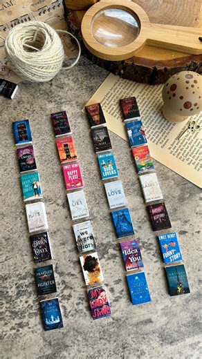 Alyssa Stokes on Instagram: "Miniature Book Tutorial These doll house size books are easy to make and a fun way to track your audio or kindle reads! Here is how I did it: 1. Search the covers using a Google image search. Many books have the front, back and spine available in one photo! 2. Lay out the covers using Canva. I saved time by downloading a premade mini book template from Etsy for like $2 3. Print and cut your covers. I just used regular printer paper! 4. Cut white foam core to the size