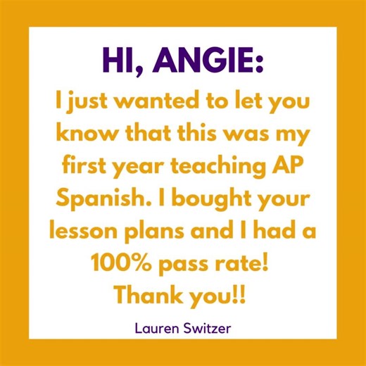 Angie Torre Spanish French Teacher Blogger TPT Seller on Instagram: "Hey there, Spanish enthusiasts! 🌟 Want to conquer the AP Spanish Language and Culture Exam? 🎓 We've got just the thing for you - our amazing AP Spanish Lesson Plans for an Entire Year! 📚✨ These lesson plans are a game-changer, based on the second edition of the Vista Higher Learning AP Spanish Language and Culture Exam Preparation booklet and partially on Temas. They're designed to work seamlessly with both books, but you ca