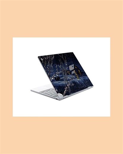 GADGETS WRAP Printed Vinyl Top Only Skin Sticker Decal for Google PixelBook - Dark Winter Cabin