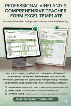 Automated Vineland-3 Teacher Form Excel Template