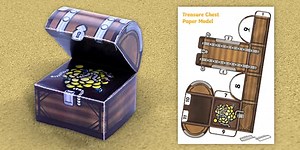 Treasure Chest Paper Model