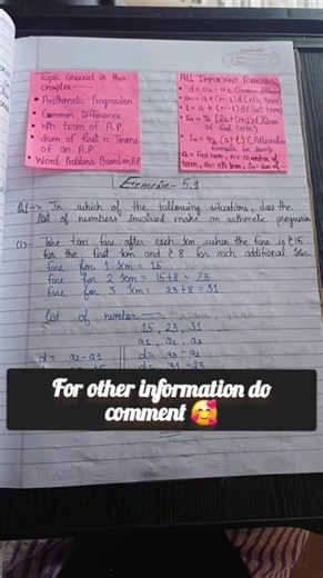 📚 Class 10 Maths Chaptert5 Arithmetic Progressions (A.P.) Introduction+Short Notes Quick Revision 🚀