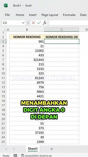 Belajar Menambahkan Digit Angka 0 di Depan di Excel