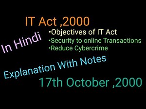 Overview of IT Act ,2000||Information Technology Act 2000