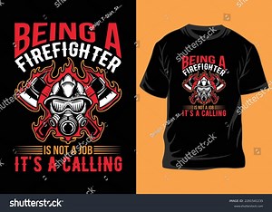 Firefighter T Shirt Design Rescue T Stock Vector (Royalty Free) 2291541235 | Shutterstock