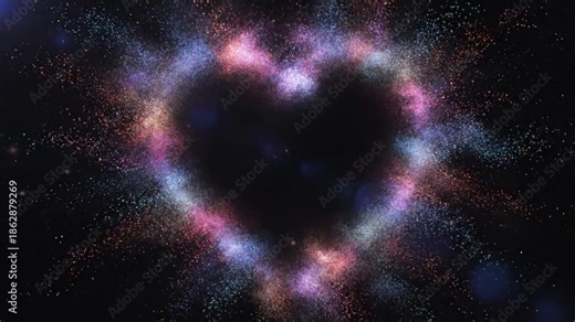 valentine's day 2026 ' , colorful fireworks exploding in the night sky, creating a heart shaped pattern with vibrant pink, blue, and orange sparks flying against a dark with valentines with romance
