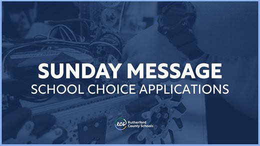 In today's #RCSSundayMessage, RCS School Choice staff Dr. Jeff McCann and Mindy Walters share an update about the upcoming school choice application deadline. | Rutherford County Schools