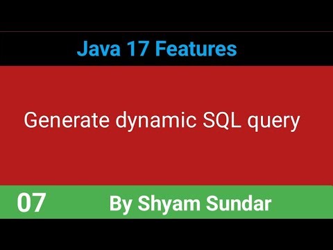 Generate dynamic SQL query || 07 || Shyam Sundar