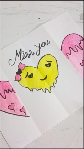Miss You 💛 Cute Heart Drawing | Emotional Love Art