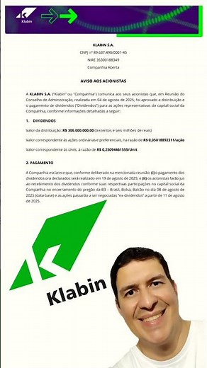 Klabin announces dividend payment!!! #Klabin #KLBN3 #KLBN4 #KLBN11 #Dividends #JCP #Proventos