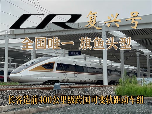 【全国唯一 旗鱼头型】G8876次列车长客造复兴号前跨国可变轨距高速动车组CR400BF-G-0051担当出唐山站（VVVF好评！）