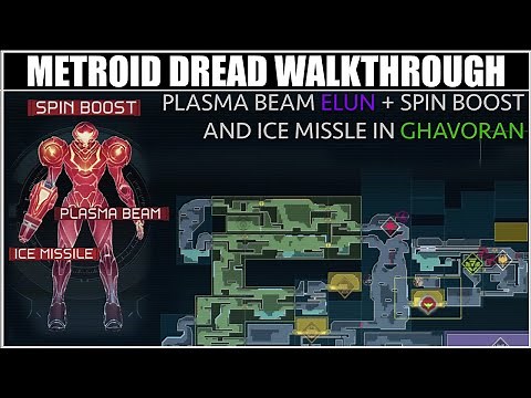 Metroid Dread Walkthrough (Part 8) - Plasma Beam in Elun, Spin Boost and Ice Missile in Ghavoran