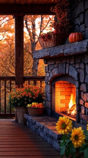 Cozy Autumn Evening Jazz – Soft Piano & Crackling Fireplace Ambience | Relaxing Jazz Waves
