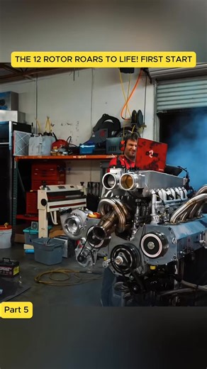 5-THE 12 ROTOR ROARS TO LIFE! FIRST START #engine #enginebuild #rebuild #oldcar #rebuilding | Engine Rebuild Guy | Facebook