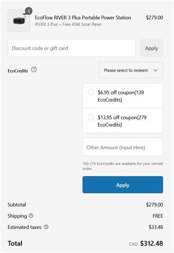 Ecoflow river 3 plus with 45 watt solar panel $229 *OOS* - RedFlagDeals.com Forums
