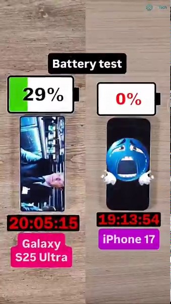 iPhone 17 vs S25 Ultra Battery Test 🔋 | Who Wins?