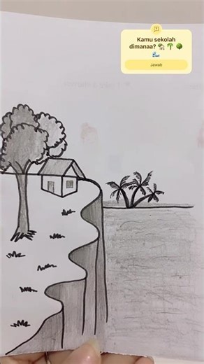 Tutorial gambar pemandangan untuk pemula #tutorial #drawing #fyp #masukberanda