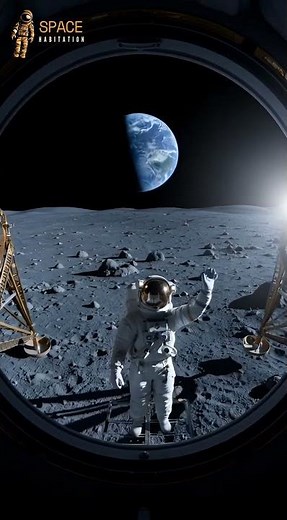 Astronaut Says Hello to the Camera From Moon! 🚀 #space #astronaut #nasa