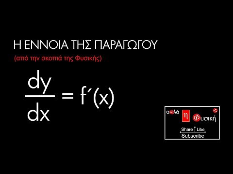 Η ΕΝΝΟΙΑ ΤΗΣ ΠΑΡΑΓΩΓΟΥ | dy/dx=f´(x)