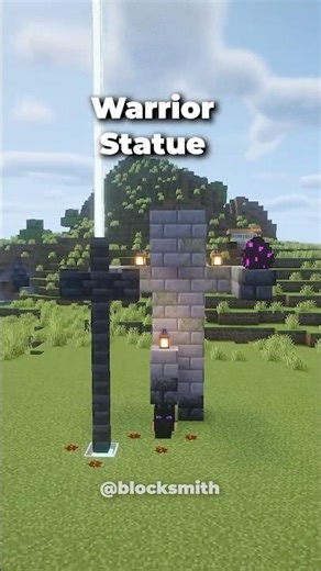 Built a powerful Warrior Statue in Minecraft ⚔️🗿 #minecraft #shorts