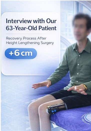 ⬆️ A 63-year-old Japanese patient underwent height lengthening surgery using the LON method, achieving a 6 cm increase from the upper femur. 📸 The interview was recorded during the early stage of the lengthening process, specifically in the second week after surgery. The interview includes footage from within the treatment journey during the lengthening stages. All images and videos are shared with the patient’s explicit consent and are provided strictly for informational purposes. This content