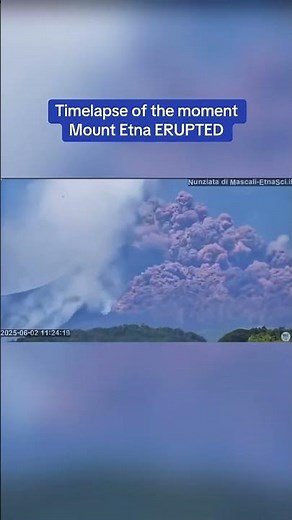 Timelapse of the moment Mount Etna erupted
