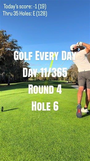 Time to pull out the big guy. Updated stats below #golf #golfaddict #golfswing #golfisfun Holes Played: 33 Total score: E (132) FIR: 11/26 (42%) GIR: 17/33 (52%) Total Putts: 50 (1.52 per hole) Scrambling: 13/16 (81%) Birdies: 3 Pars: 27 Bogeys: 3 Par 3’s: 1 (22) Par 4’s: -1 (75) Par 5’s: Even (35) Handicap: 0.6 coming into this round