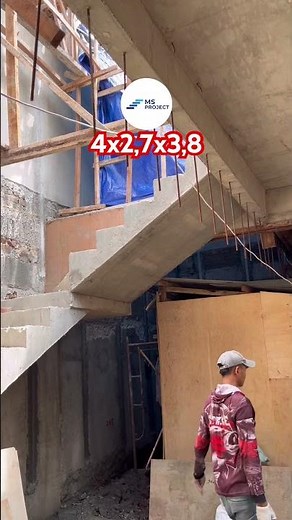U-shaped stairs measuring 4x2.7x3.8. #stairs #housestairs #minimalisthouse