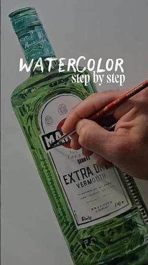 WATERCOLOR step by step #art #acuarela #martini