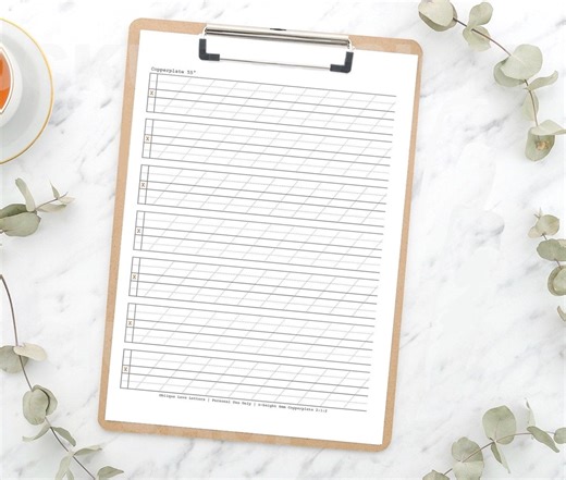 Copperplate Calligraphy Practice Sheets – Blank Slanted Worksheet (PDF Download) - Etsy