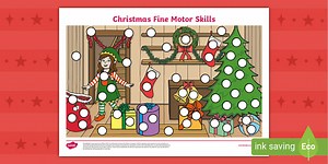 Christmas Button Placing Fine Motor Skills Activity