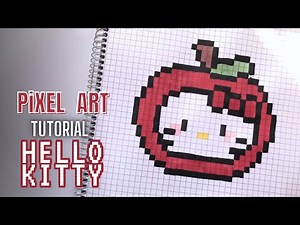 Pixel Art Tutorial: Drawing HELLO KITTY Step by step
