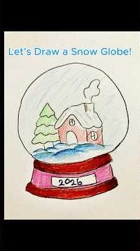 Snow Globe Drawing ❄️✨ #learntodraw #drawing #drawing4kids #fundrawing #kidsart #easydrawing
