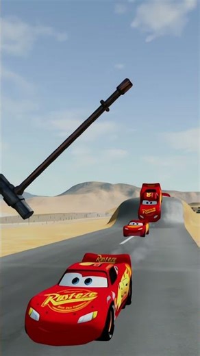 Big and small lightning mcqueen vs Hammer / BeamNG.drive #shorts