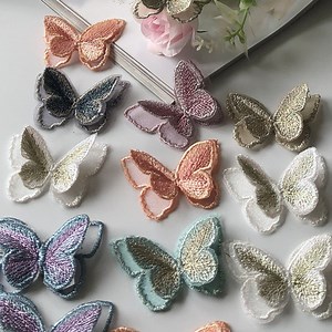 Fairy 3D Butterfly Lace Applique, Sew on Mauve Butterfly, Organza Patch for Flower Girl, Bracelet, Garment Sewing, Princess Dress, Headband - Etsy