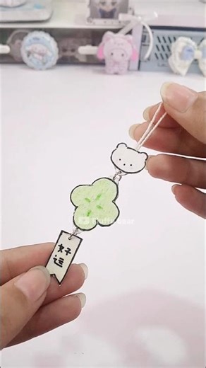 DIY aesthetic charm keychain🎐☘️#shorts #papercrafts #aesthetic #artandcraft #craft #diy