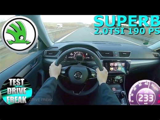 2021 Skoda Superb Combi 2.0 TSI 190 PS top speed autobahn drive POV