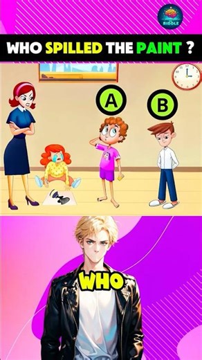 Who spilled the paint? #riddles #quiz #shorts