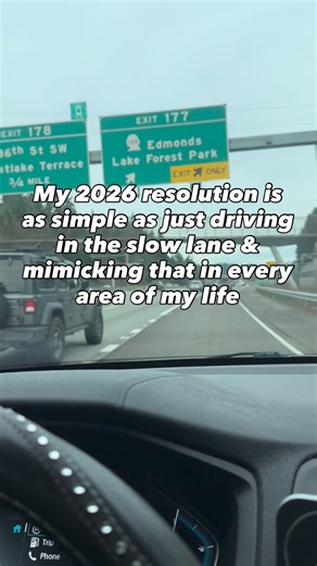 My 2026 resolution is simple. Slower. Driving in the slow lane has become a physical reminder to live that way in every area of my life. Slower mornings with my kids, slower reactions when things feel loud, slower decisions instead of rushing out of anxiety. Motherhood has shown me how easily I let urgency creep in. When I slow down, I notice God already present in the ordinary places. The car line, the kitchen, the interruptions that used to feel like obstacles. Slowing down helps me keep Him f