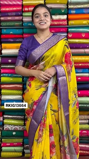 Emboose Jute Silk Floral Digital Print Saree I Wholesale Shop I‪@Rkcollectionssarees‬