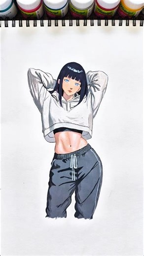 Drawing Hinata Hyuga | Naruto Fanart #art #drawing #anime #shorts