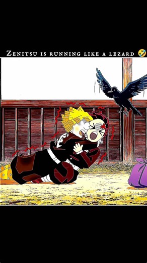 Zenitsu Running Like a Lizard 😂⚡ | Funny Anime Moment #shorts